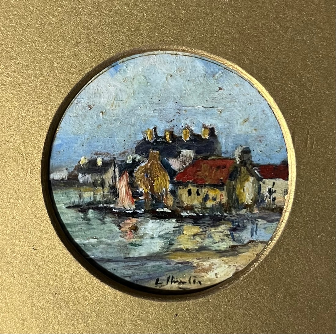 Leslie Hunter (1877-1931) oil on wood: Leslie Hunter (1877-1931) Oil and wood circa 1925 6x6 cm signed L Hunter Provenance Private Collection Biography:George Leslie Hunter was a Scottish painter, considered one of the four artists of the