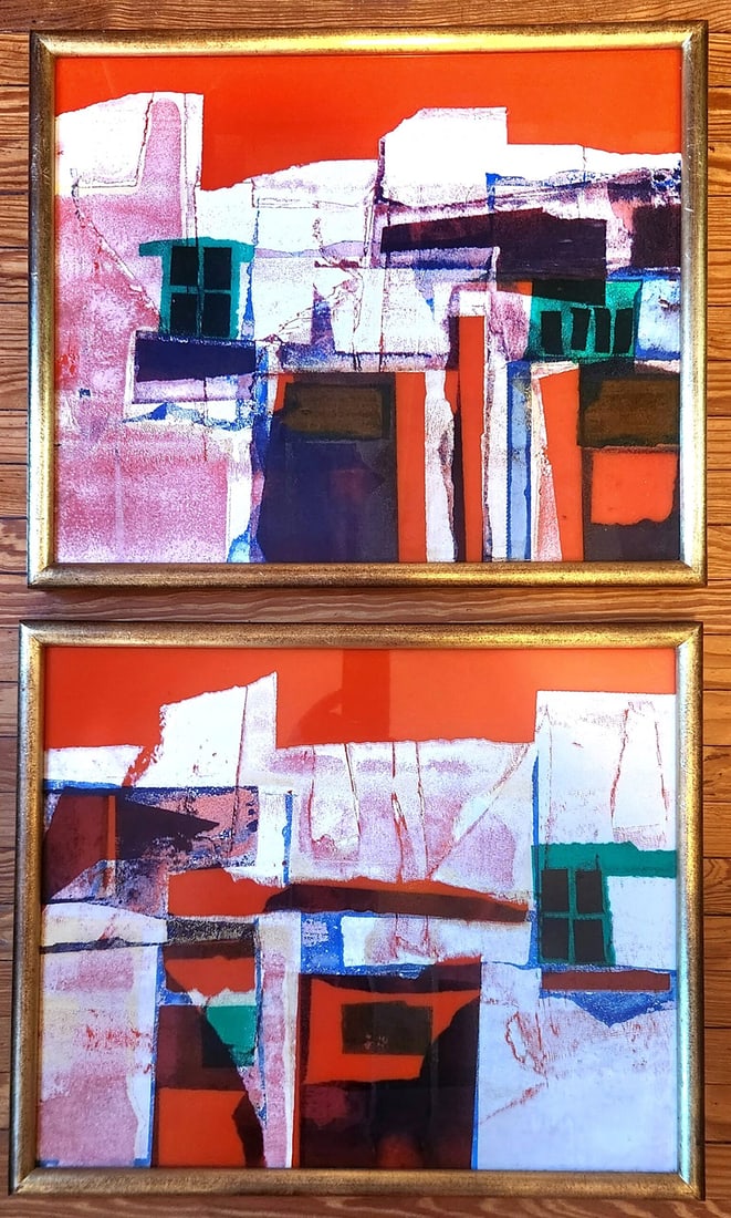 Raul Pavoltsy OLD PENDANT GEOMETRIC ABSTRACT PAINTINGS RAUL PAVLOTSKY (1 of 1)