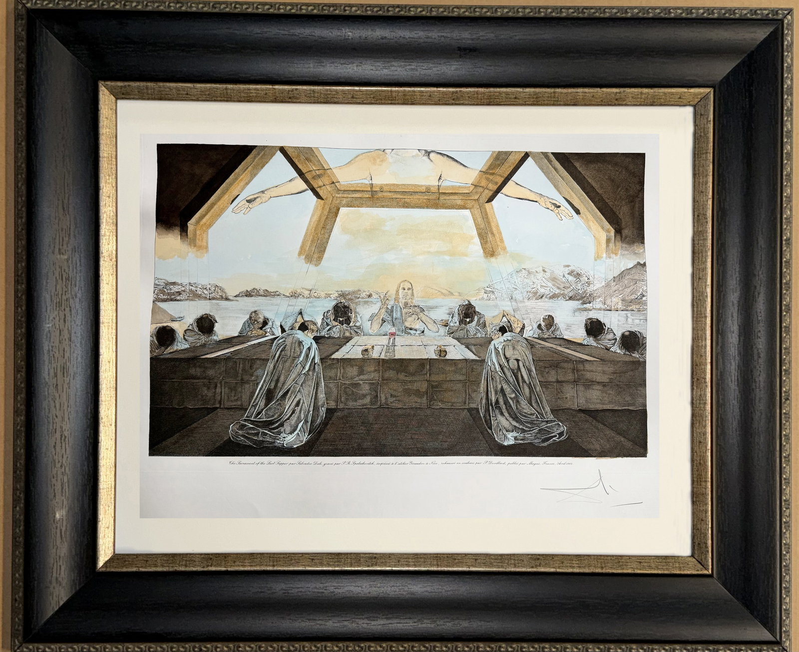 Salvador Dali (Spanish 1904-1989) Original Etching Hand colored The Last Supper: Salvador Dali (Spanish 1904-1989) The Last Supper Hand signed etching with hand painted gouache & watercolor paintSalvador Dali The Last Supper Hand signed etching with hand painted gouache & watercol