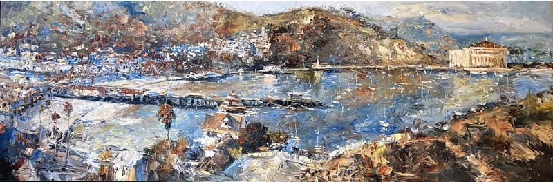 Jorn Fox (American 1954) Original Painting on canvas by Jorn Fox (American 1954) Panaramic View: Original oil painting on canvas by Jorn Fox Panoramic View Approx 30 x 90. Hand signed by the artist Jorn Fox (American 1954) Custom Framed. Includes certificate of authenticity. This work was purchas