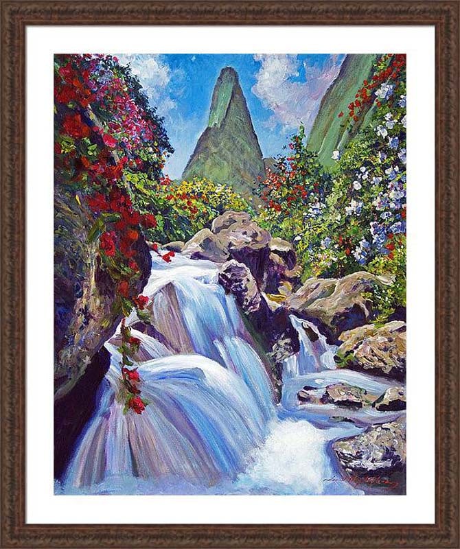 David Lloyd Glover (Canadian 1949) Iao Needle Maui Mixed Media Original by David Lloyd Glover: Iao Needle Maui by David Lloyd Glover Hand signed by the artist One of a kind original. 24x18 inches image size Custom framed and includes certificate of authenticity. Art Artwork Artist.