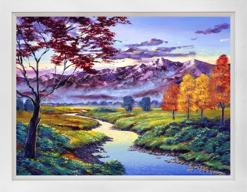 David Lloyd Glover (Canadian 1949) Sunrise Mixed Media Original David Lloyd Glover: Mixed Media Original Painting on canvas David Lloyd Glover One of a kind. Hand signed by the artist. On canvas Approx image size 18x24 inches Custom framed and includes certificate This work was purch