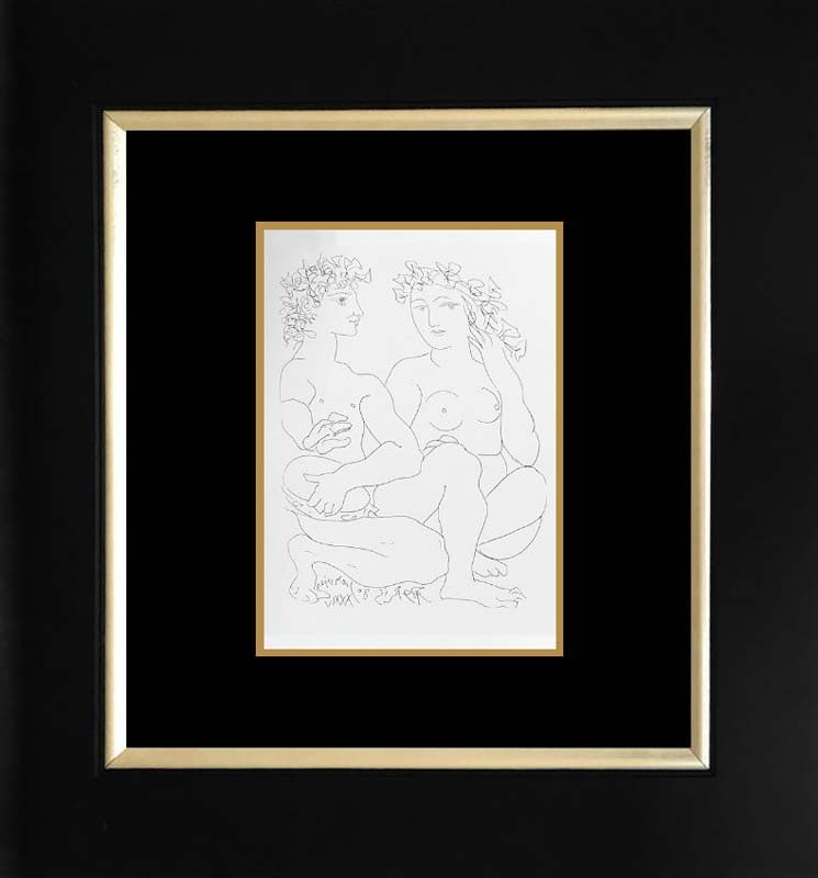 Pablo Picasso (Spanish 1881-1973) lithograph printed in Paris on velin d'arches paper from the: Pablo Picasso (Spanish 1881-1973) lithograph printed in Paris on velin d'arches paper from the Vollard Collection Paper size 10 x 8 inches, frame size approx. 24 x 20 inches. Custom framed. Includes c