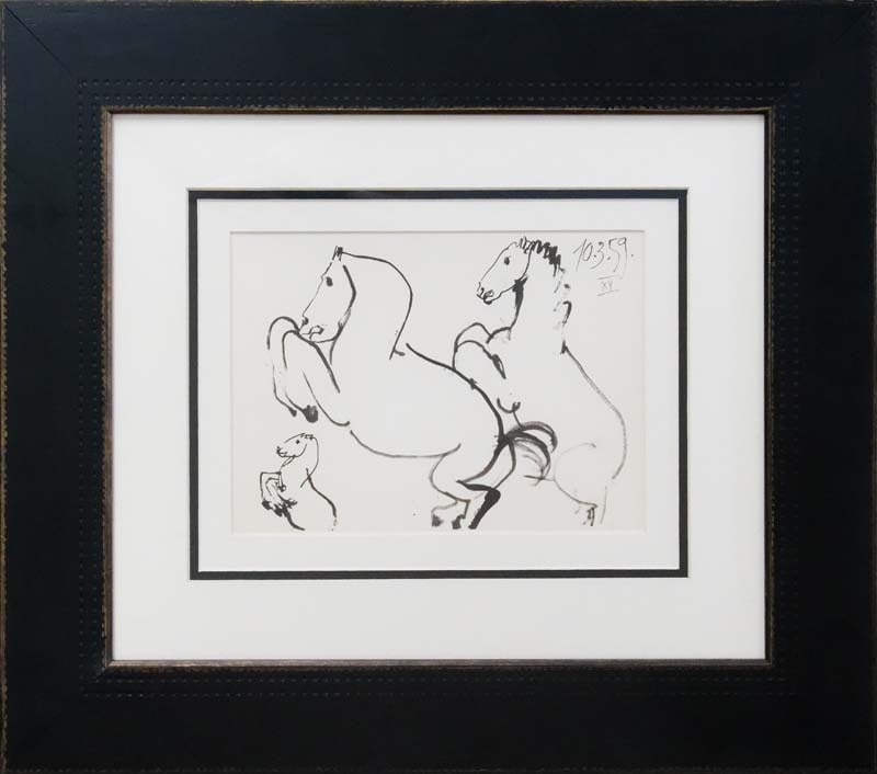 Pablo Picasso (Spanish 1881-1973) Lithograph from 1970: 1961 Pablo Picasso (Spanish 1881-1973) Original Lithograph Dessins. Approx 24 x20 inches custom framed and includes certificate. Dated by the artist. Art Artwork Artist.