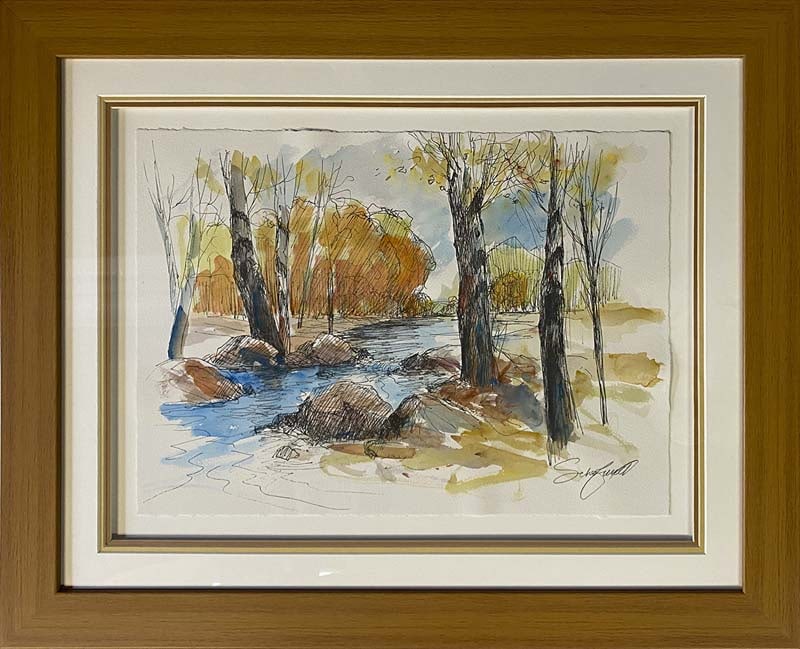 Michael Schofield (American 1947) Original Watercolor Painting and ink on paper Michael Schofield: Michael Schofield (American 1947) Original painting on paper by Michael Schofield (American 1947) Hand signed by the artist. Approx 38 x 24 inches. One of a kind original. Includes certificate. Custom