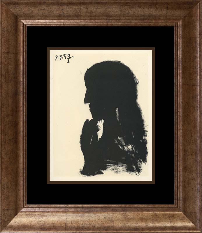 Picasso (Spanish 1881-1973) lithograph printed in Paris over 60 years ago: Picasso (Spanish 1881-1973) lithograph printed in Paris over 60 years ago Approx 24x20 inches. Includes certificate. Custom framed. Art Artwork Artist.