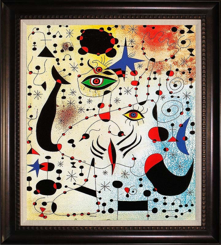 Joan Miro (Spanish 1893-1983) Ciphers and Constellations Lithograph Abstract After Joan Miro: Joan Miro (Spanish 1893-1983) Ciphers and Constellations. Approx 28 x 26 inches. Custom framed. Art Artwork Artist.