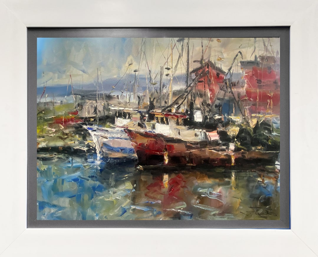 Jorn Fox (American 1954) Original Painting on canvas: Original Painting on canvas by Jorn Fox (American 1954) Hand signed by the artist. On canvas. Approx 40x30 inches image size. Custom framed and includes certificate. This work was purchased directly f