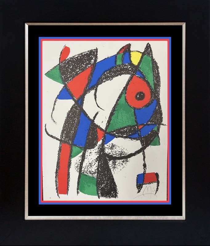 Joan Miro (Spanish 1893-1983) Lithograph Hand signed 1975: Joan Miro (Spanish 1893-1983) Lithograph Hand signed 1975Joan Miro Hand Signed Lithograph. 1975 This lithograph is hand signed by the artist. Approx 24x22 inches and includes Certificate of Authentici