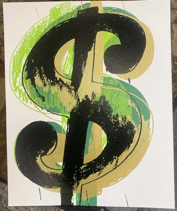 Andy Warhol (American, 1928-1987) Silkscreen $ Serigraph (1 of 1)
