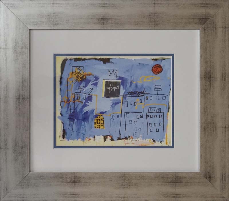Jean-Michel Basquiat (American 1960-1988) color plate lithograph: Jean-Michel Basquiat (American 1960-1988) Color Plate Lithograph from 1984. Approx 24x20 inches. Professionally framed. Includes Certificate of Authenticity. Art Artwork Artist.