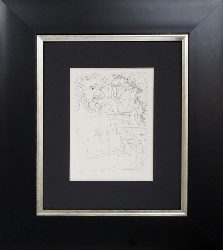 Pablo Picasso (Spanish 1881-1973) Original Lithograph 1955 Vollard Collection: Pablo Picasso (Spanish 1881-1973) Lithograph from Suite Vollard, 1956. A stunning impression of the original etching. Approx 20x24 inches Custom framed and includes certificate Art Artwork Artist.