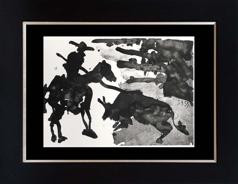 Pablo Picasso (Spanish 1881-1973) 1961 Lithograph Toros Y Toreros.: Pablo Picasso (Spanish 1881-1973) 1961 Lithograph Toros Y Toreros. Pablo Picasso Lithograph from 1959. Approx 24x20 inches. Includes certificate. Custom framed. Dated by the artist Art Artwork Artist.