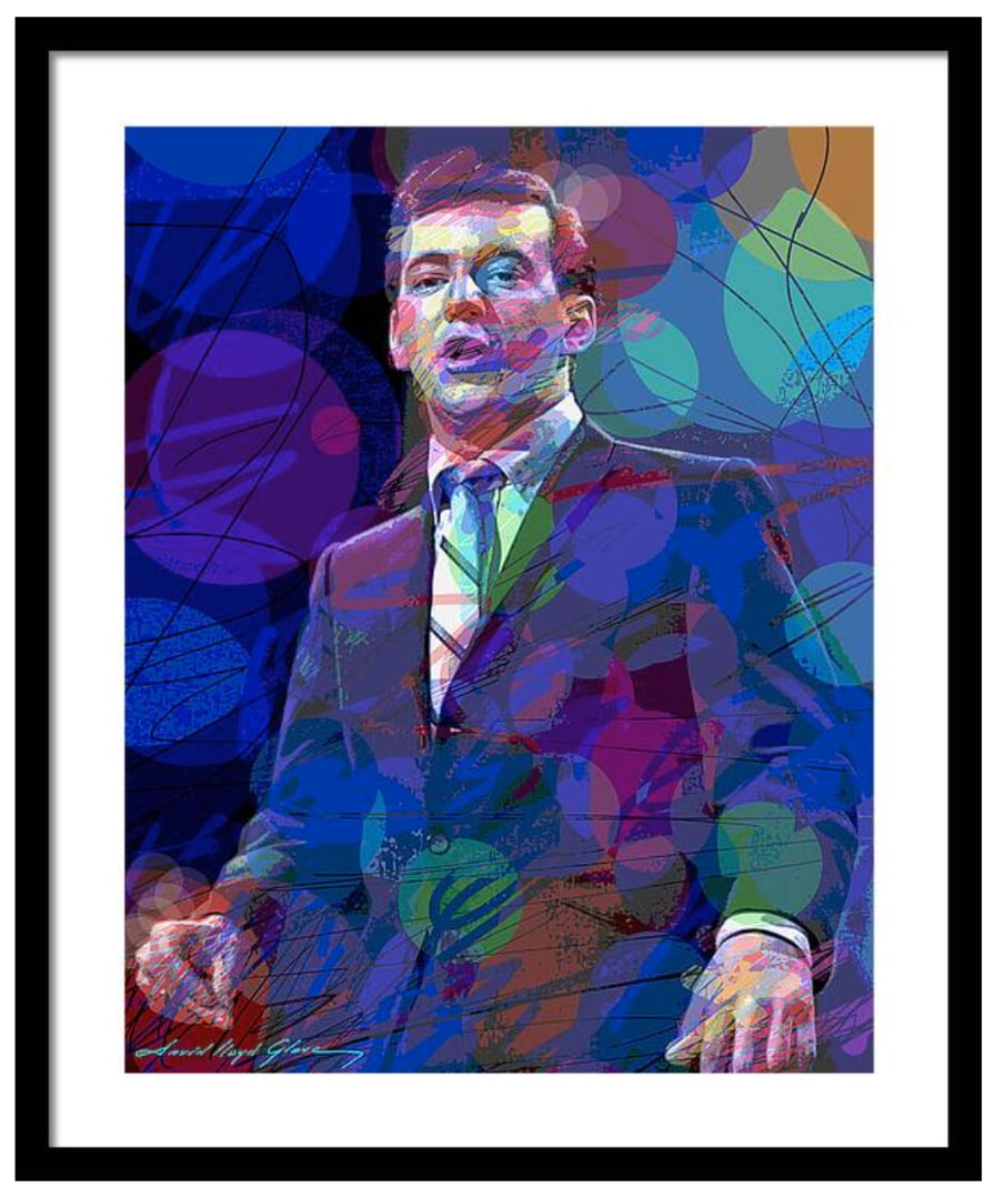 David Lloyd Glover (Canadian 1949) Bobby Darrin Mack the knife Original Mixed Media Painting on: Bobby Darrin Mack the knife Original Mixed Media Painting on canvas by David Lloyd Glover Hand signed by the artist One of a kind original. 24x18 inches image size. Custom framed and includes certific