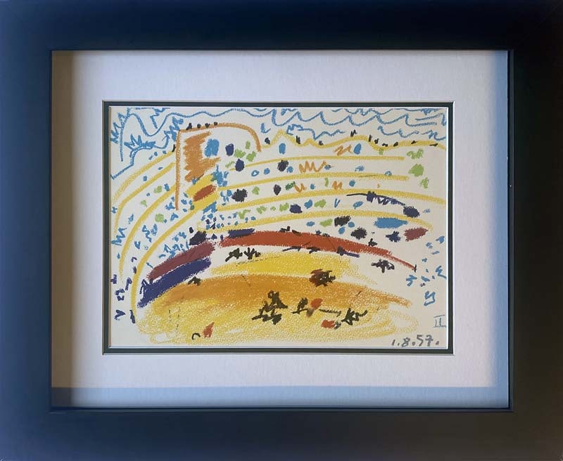 Pablo Picasso (Spanish 1881-1973) Color Plate Lithograph: Pablo Picasso (Spanish 1881-1973) color plate lithograph after Picasso on paper Custom framed Approx 24x20 inches. Custom framed and includes certificate Art Artwork Artist.