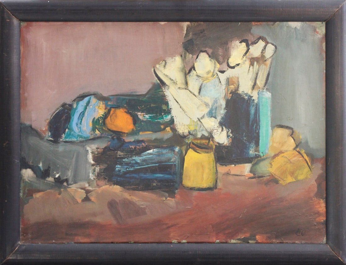 Alexandru Ciucurencu ( 1903-1977) Still Life from 1961. oil painting on canvas 70x50 cm (1 of 1)