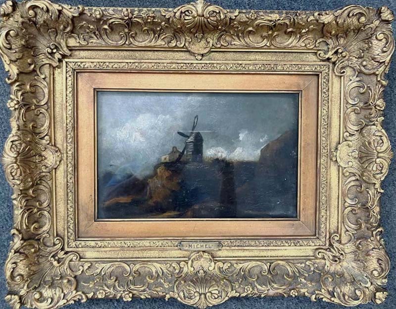 George Michel Oil painting on board: George Michel Oil painting on boardGeorge Michel Oil painting on board 14x8 inches approx image size Hand signed by the artist custom framed and from a private collection. Art Artwork Artist.