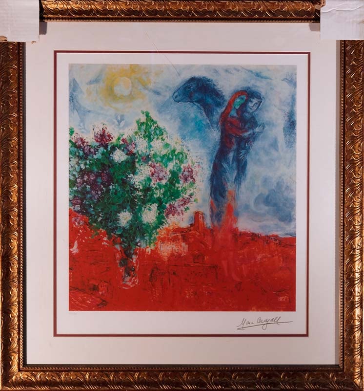 Marc Chagall (Russian-French 1887-1985) Marc Chagall Limited Edition on paper: Marc Chagall (Russian-French 1887-1985 Marc Chagall. Limited edition lithograph. The signature is in the plate. Numbered edition. Professionally framed. Includes Certificate of Authenticity. Art Artwo