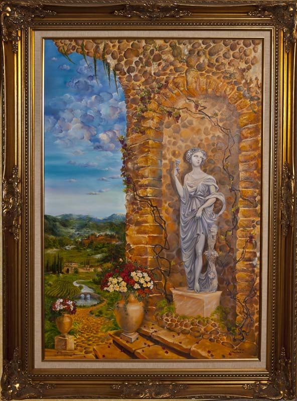 Mixed media Original Painting on canvas by Arina Tuscany: Mixed media Original Painting on canvas by Arina. Hand signed by the artist. Approx 24x30 inches. Includes certificate of authenticity. This work was purchased directly from the artist. Art Artwork Ar