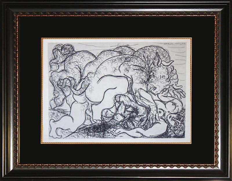 Pablo Picasso (Spanish 1881-1973) Lithograph after Picasso 1970: Pablo Picasso (Spanish 1881-1973) Lithograph after Picasso 1970Pablo Picasso Lithograph from 1970. Approx 18x22 inches. Professionally framed. Art Artwork Artist.