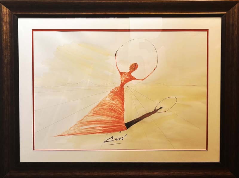 Salvador Dali (Spanish 1904-1989) Original Watercolor Painting on paper in the manner of Salvador: Salvador Dali (Spanish 1904-1989) Original Watercolor Painting and ink on paper in the manner of Salvador Dali (Spanish 1904-1989) Approx 30x24 inches Custom framed and includes documentation. Art Art