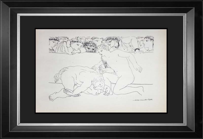Pablo Picasso (Spanish 1881-1973) Lithograph 1956 Mourlot Press Vollard Suite: Pablo Picasso (Spanish 1881-1973) Lithograph 1956 Mourlot Press Vollard SuitePablo Picasso Lithograph Approx 18x22 inches. Custom framed. Includes certificate of authenticity. 1968 Art Artwork Artist.