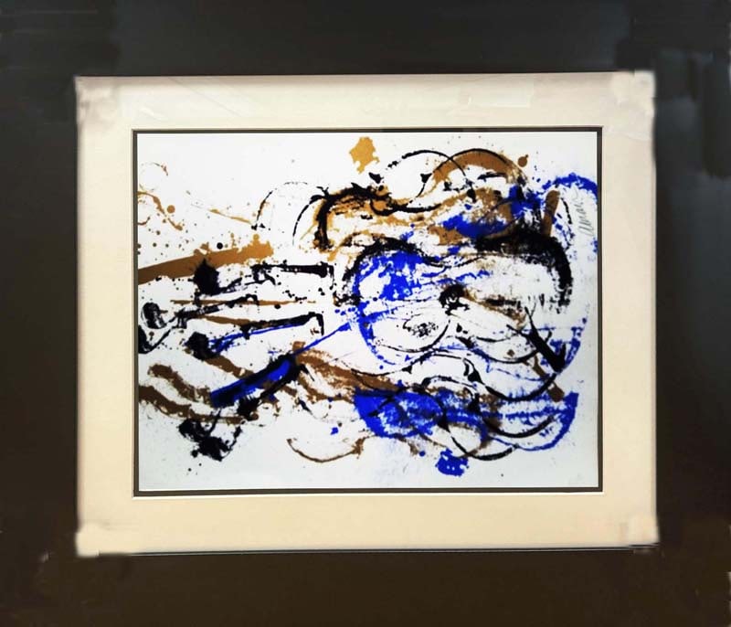Abstract Original painting on paper by Arman Hand signed One of a kind original (1 of 1)