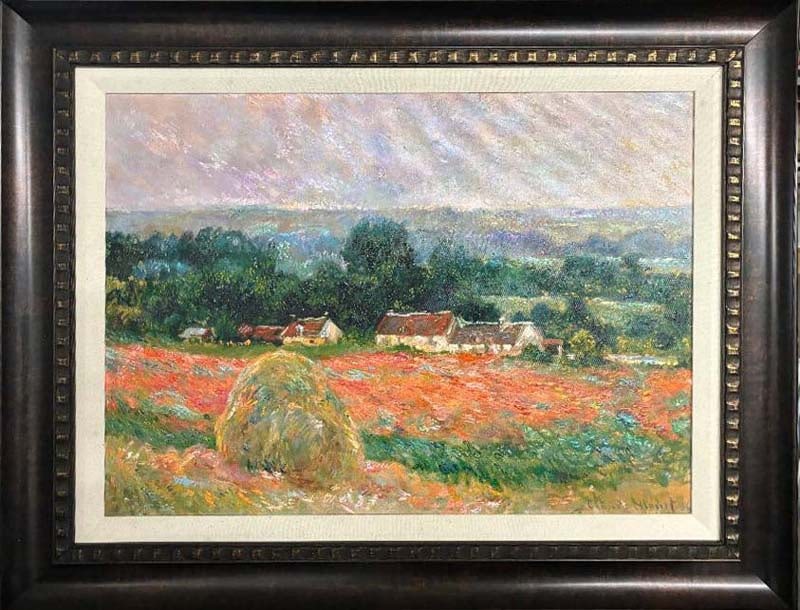 Claude Monet Hand Embellished Painting Limited Edition on canvas after Monet: Claude Monet Hand Embellished Painting Limited Edition on canvas after Monet. Approx 24 x 18 inches image size. Custom framed and includes certificate. Art Artwork Artist.