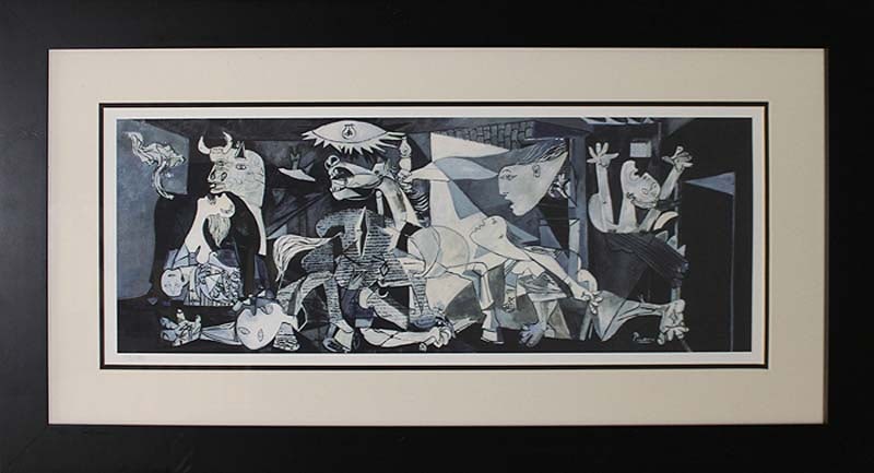 Pablo Picasso (Spanish 1881-1973) Limited Edition Guernica Collection Domaine Picasso Lithograph: Pablo Picasso (Spanish 1881-1973) Limited edition Lithograph Guernica. Custom framed. Estate signed. From the Collection Domaine Picasso. Includes certificate of authenticity. Approx. 24x34 inches in