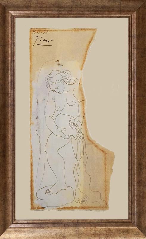 Pablo Picasso (Spanish 1881-1973) Limited edition Pablo Picasso Woman pouring water Lithograph: Pablo Picasso (Spanish 1881-1973) Limited edition Woman pouring water. Approx. 40x22 inches. Custom framed and includes certificate. Art Artwork Artist.