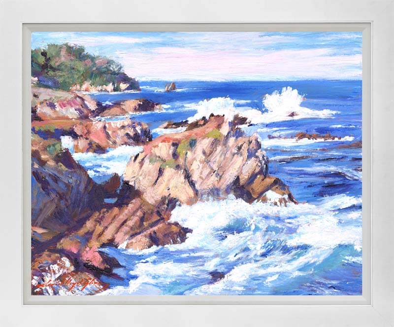 David Lloyd Glover (Canadian 1949) Central Coast at Carmel Original Mixed Media Painting on canvas: Original Mixed Media Painting on canvas by David Lloyd Glover. One of a kind original Hand signed by David Lloyd Glover. Approx 22x26 inches Custom framed and includes Certificate of Authenticity. Art