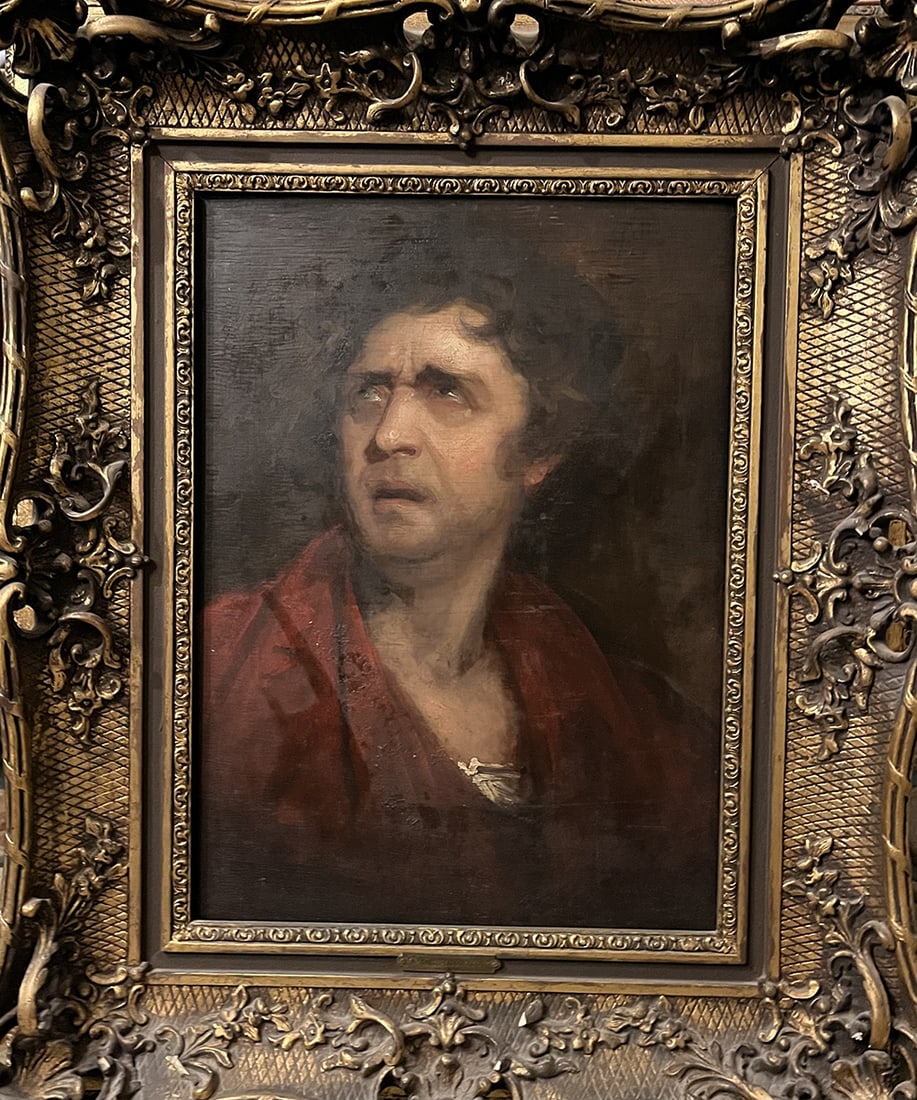 Sir Thomas Lawrence (1769-1830) Oil on wood panel: Artist: Sir Tomas Lawrence. (Bristol, United Kingdom 1769 - London, United Kingdom 1830 Title: Portrait A Shakespearean Actor approx 20x16 inchesTechnique: Oil on wood (Labels with watermark and illeg