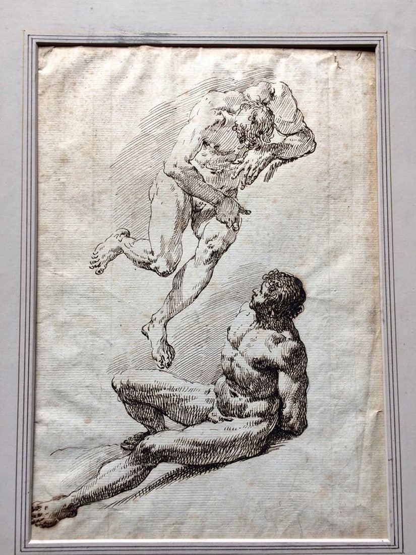 Francesco Salvatore Fontebasso (Venice 1709-1769): Francesco Salvatore Fontebasso (Venice 1709-1769) Male Nudes. Approx 38x26 cm. Ink drawing on paper. Provenance available upon request. Art Artwork Artist.