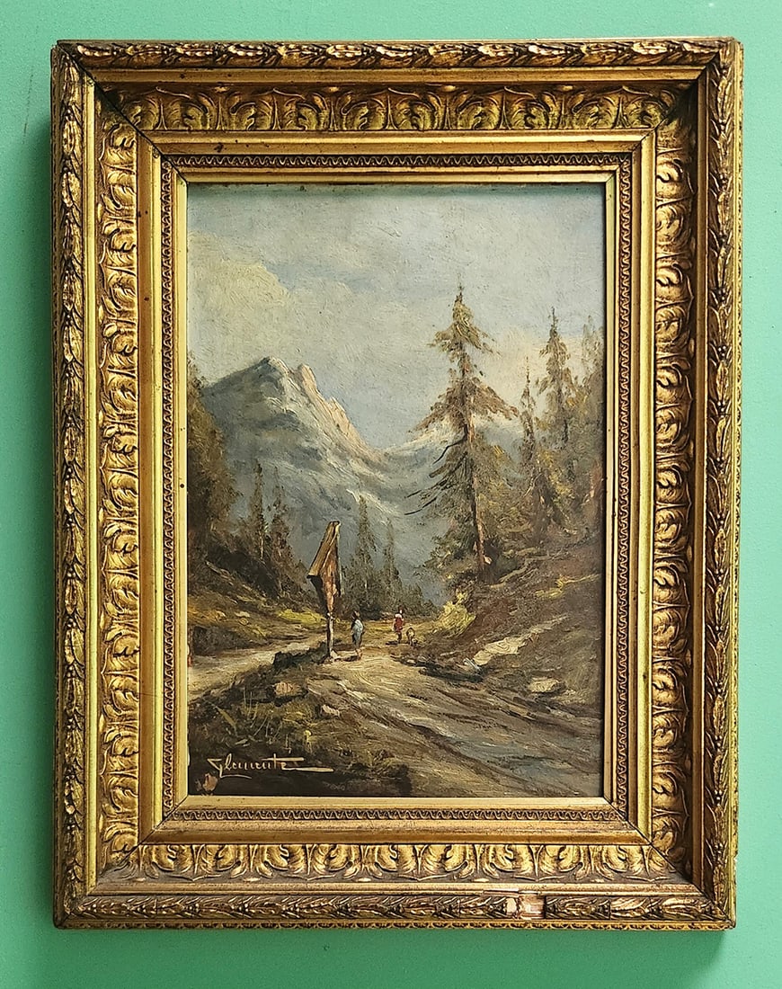 Clemente OLD ITALIAN PAINTING SIGNED CLEMENTE. SNOWY LANDSCAPE (1 of 1)