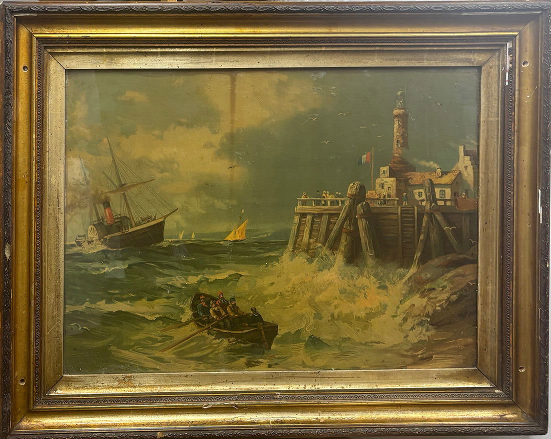 Large 19'th Century color lithograph with original frame This is in a very good condition Dutch se (1 of 1)