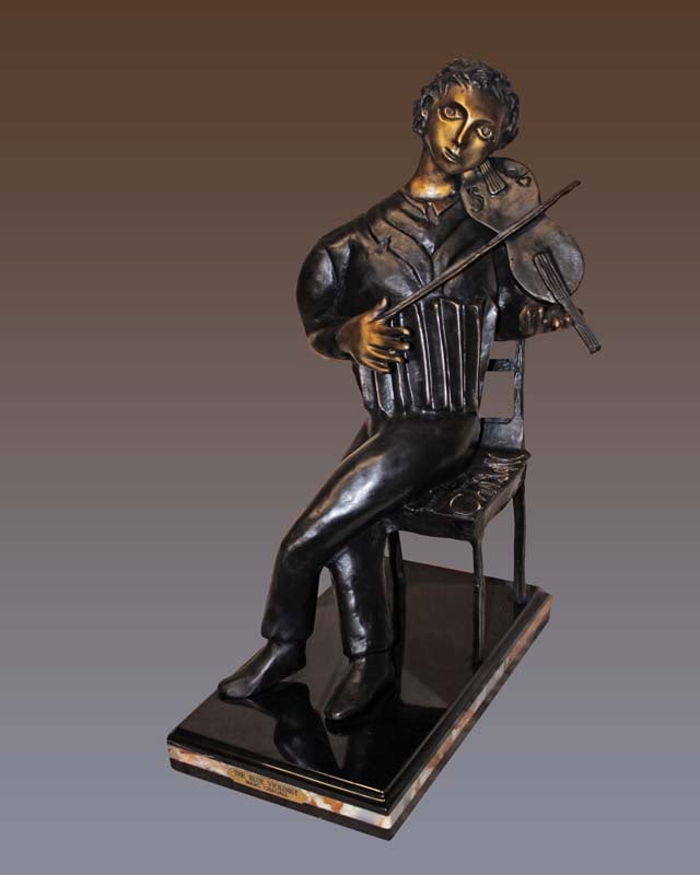 Marc Chagall (Russian-French 1887-1985) Marc Chagall The Violinist Patinated and Enameled Bronze (1 of 1)