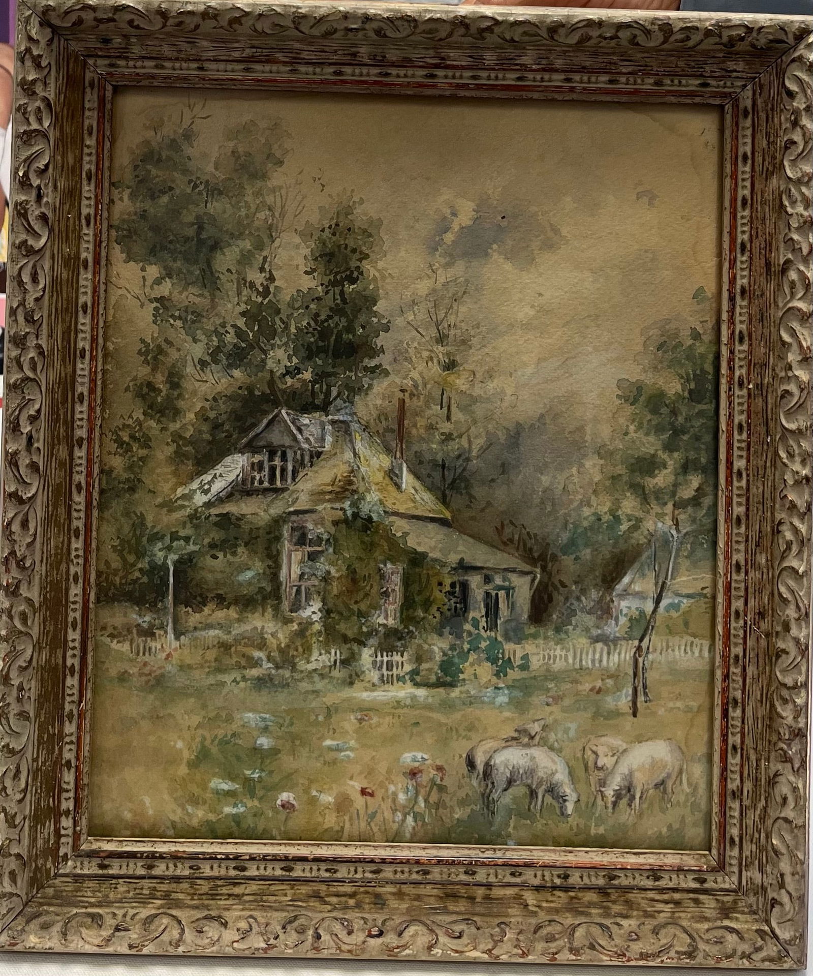 Vintage Original Watercolor Painting. 14 x 12 inches. with Original Frame. (1 of 1)