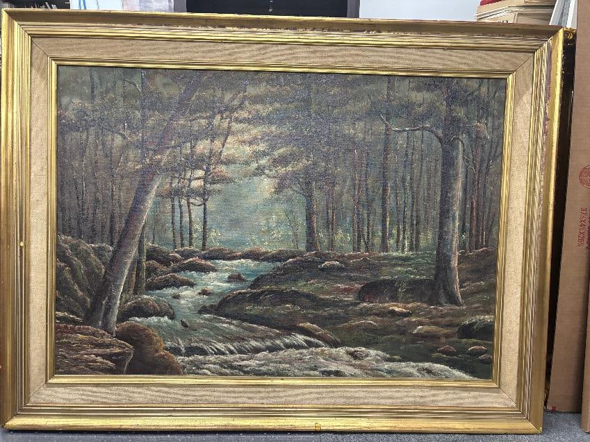 Original oil E.Pitz on canvas: E. Pitz on canvas Hand signed One of a kind original. from early 1900s Approx 40x26 inches image size step Art Artwork Artist.