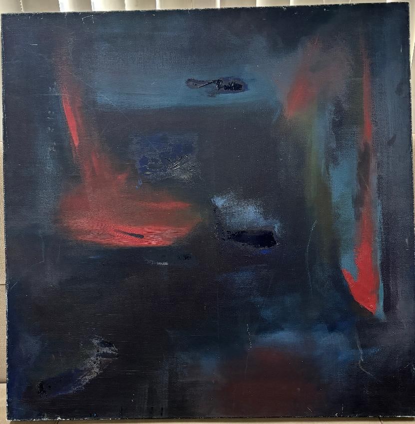 Naomi Tashiro original abstract oil painting: Naomi Tashiro original abstract oil painting on canvas. Approx. 30 x 30 inches Step Art Artwork Artist.