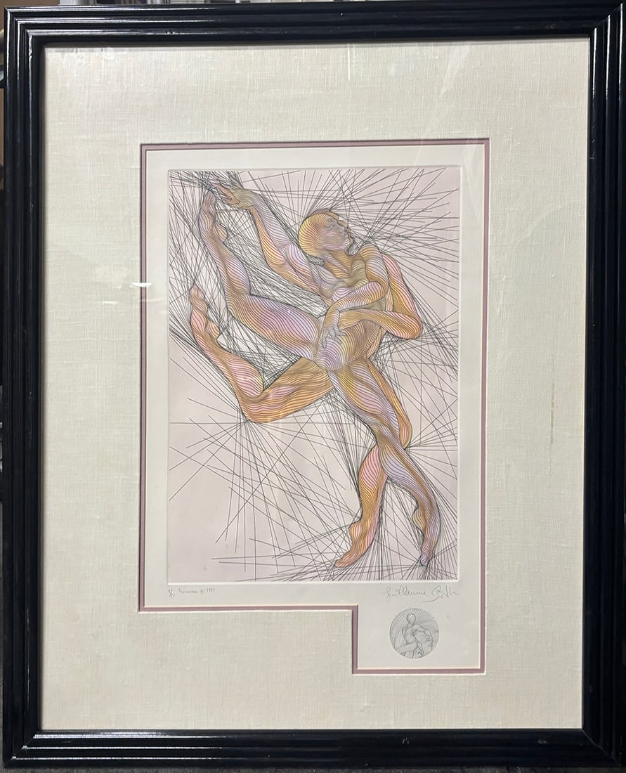 Guillaume Azoulay (French 1949) original etching limited edition: Guillaume Azoulay (French 1949)original Etching Limited Edition Hand signed and numbered by the artist. Custom framed and includes certificate of authenticity. Approx 24x18 inches image size. Art Artw