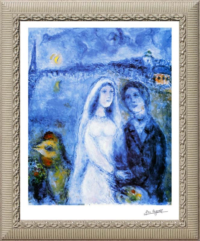 Marc Chagall (Russian-French 1887-1985) Marc Chagall Limited Edition Newlyweds Lithograph (1 of 1)