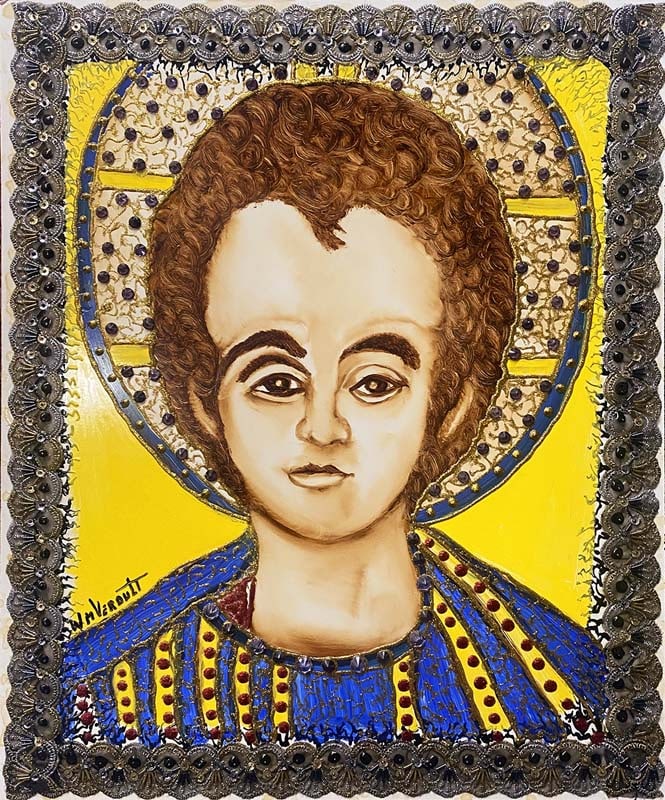 William Verdult (Dutch 1939-2016) Original Oil painting on board with jewels Approx 24x18 inches: Original Oil painting on board bejeweled Hand signed by the artist. Approx 26x20 inches image size. Custom framed. One of a kind original Hand signed by the artist. King and Queens series by William V