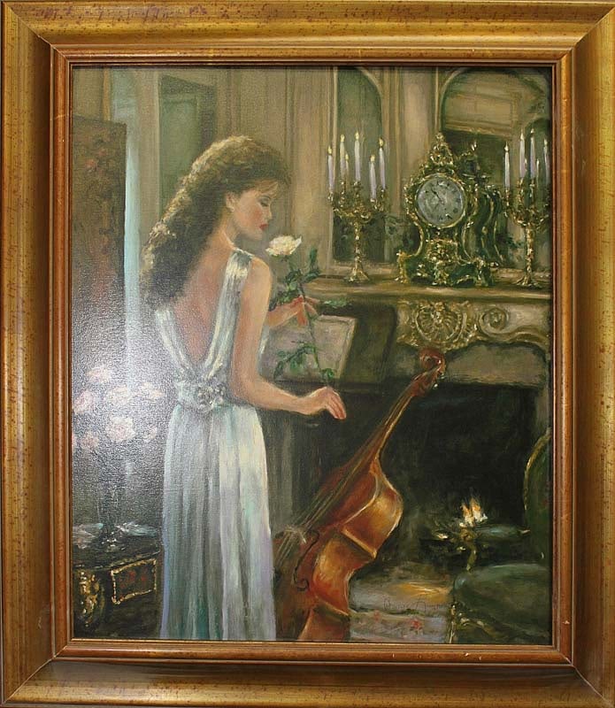 Corrine Layton Limited Edition Ink By the Fireplace: Corrine Layton Limited Edition ink on canvas. By the Fireplace. Hand Signed and numbered ink on canvas. 24x28 inches Approx. Includes Certificate of Authenticity. Art Artwork Artist.