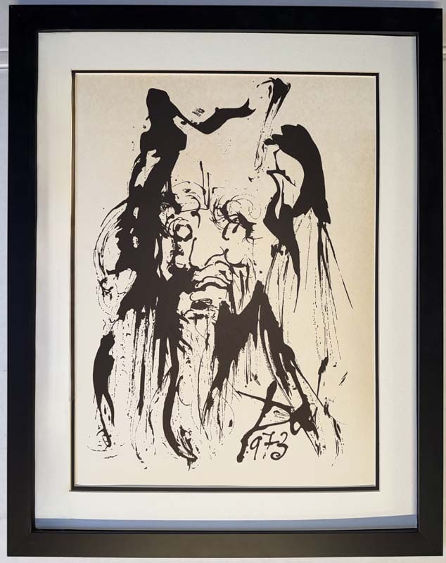 Salvador Dali (Spanish 1904-1989) Serigraph 1973 Moses and Monotheism: Salvador Dali (Spanish 1904-1989) Serigraph 1973 Moses and Monotheism Moses and Monothei 24xm Salvador Dali Signed Serigraph 1973 Approx 22x16 inches image size. Custom framed and includes certificate