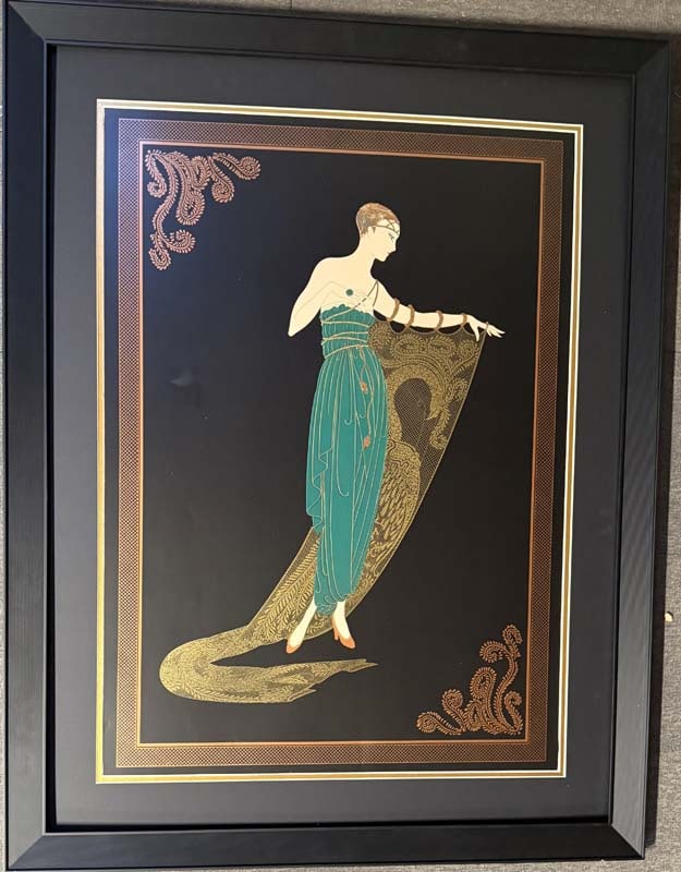 Erte (Russian-French-1892-1990) lithograph 1987: Erte (Russian-French-1892-1990) Lithograph 1987 Erte. Approx 20 x 28 inches. Custom framed. Includes Certificate of Authenticity. Art Artwork Artist.