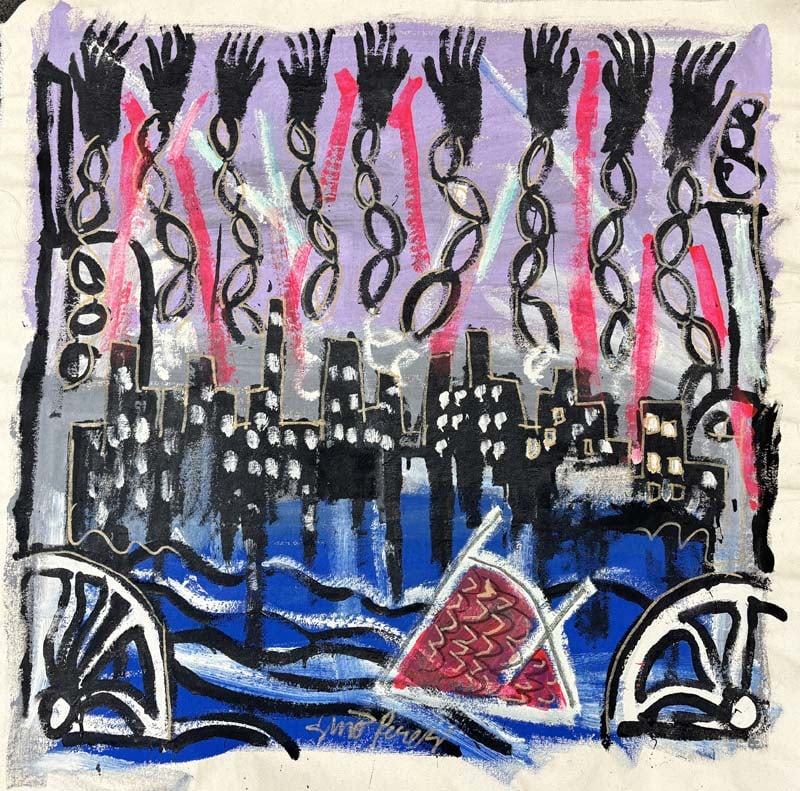 Gino Perez (Mexican-American 1977)Original Painting on canvas by Gino Perez: Gino Perez (Mexican-American 1977) Original Painting on canvas 30 x 30 inches. Original one-of-a-kind original. Hand signed by the artist. Custom framed and includes certificate of authenticity. Art A