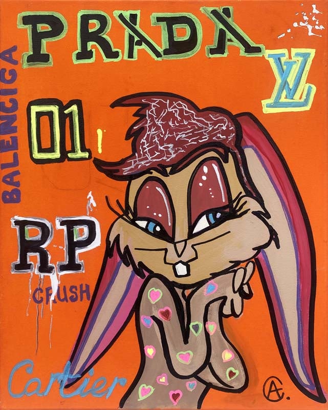 Prada Fabulicious Original Painting on canvas by Arthur Chorny: Prada Original Painting on canvas by Arthur Chorny. Approx 20 x 16 image size inches Hand signed by the artist. One-of-a-kind original. Includes certificate of authenticity. Purchased directly from ar