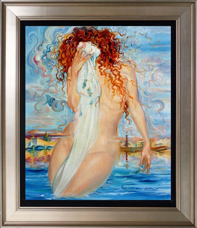 Arina Mixed media Original Painting on canvas Nostalgy: Arina Mixed media Original. Approx 30 x24 inches image size. Hand signed by the artist. Includes Certificate of Authenticity. Custom framed. This work was purchased directly from the artist. Art Artwo