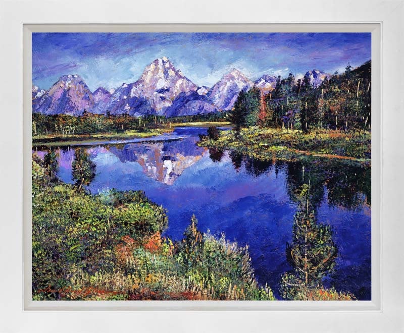 David Lloyd Glover (Canadian 1949) Mystery Lake Mixed Media Original Painting on canvas David Lloyd: Mixed media Original Painting on canvas by David Lloyd Glover Hand signed by the artist. On canvas image size. Approx mage size 20 x 26 inches. Custom framed and includes certificate. This work was pu