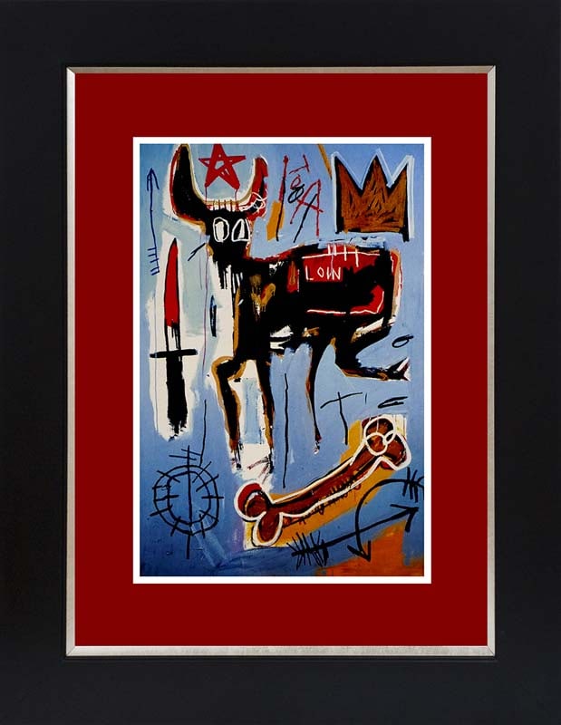 Jean-Michel Basquiat (American 1960-1988) color plate lithograph: Jean-Michel Basquiat (American 1960-1988) Lithograph from 1982. Approx 24x20 inches. Custom framed Includes certificate. Art Artwork Artist.